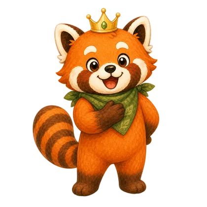 Mochi wearing a golden crown